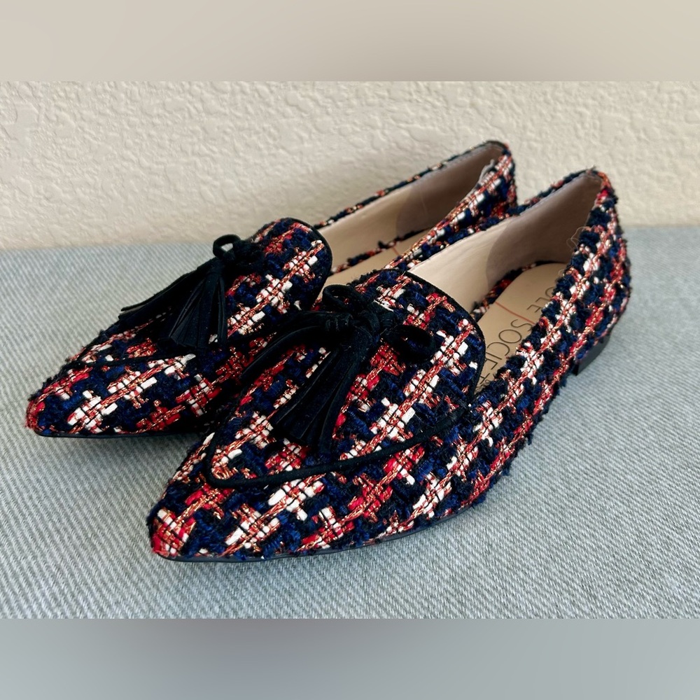 Sole Society Flat Tweed Loafer Shoes HADLEE Tassel Size 7 M